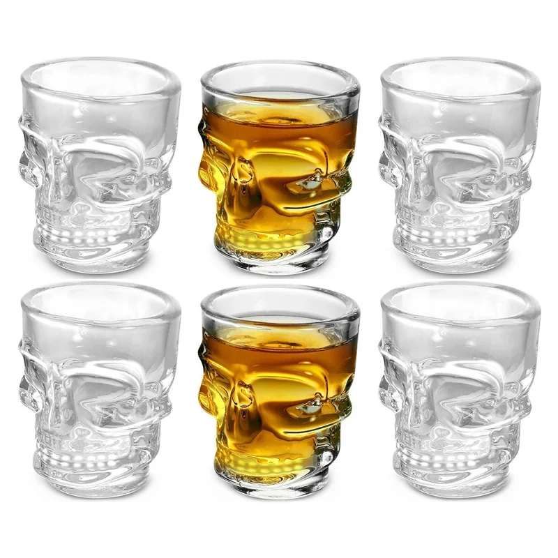 Whisky Beer And Wine - 1/2 adet kafatası başkanı Shot cam